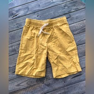 Boys size 8 mustard yellow pull on linen cotton shorts summer bottoms old navy